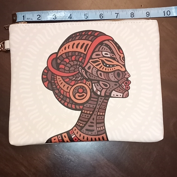 Exotic Totem Mask African American Ethnic Tribal Clutch Wristlet Bag Pur… - Picture 5 of 7